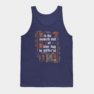 Same Shit Medieval Style - funny retro vintage English history Tank Top